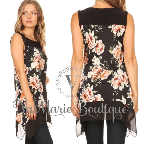 floral Tunic Blouse top - Picture 2 of 4